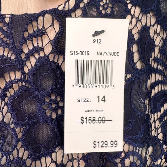 NWT - Saks Fifth Ave Black Label - Cap Sleeve Lace Overlay Dress - Picture 8 of 8